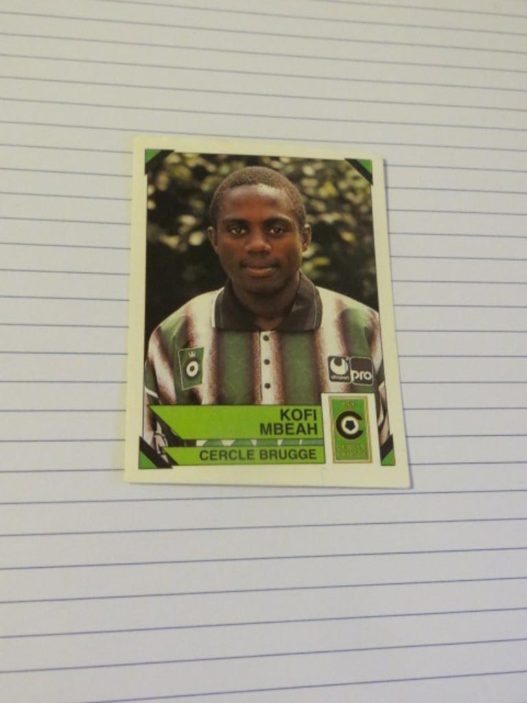 Voetbal: Sticker football 95 : Kofi Mbeah - Cercle Brugge, Enlèvement ou Envoi, Neuf, Autocollant
