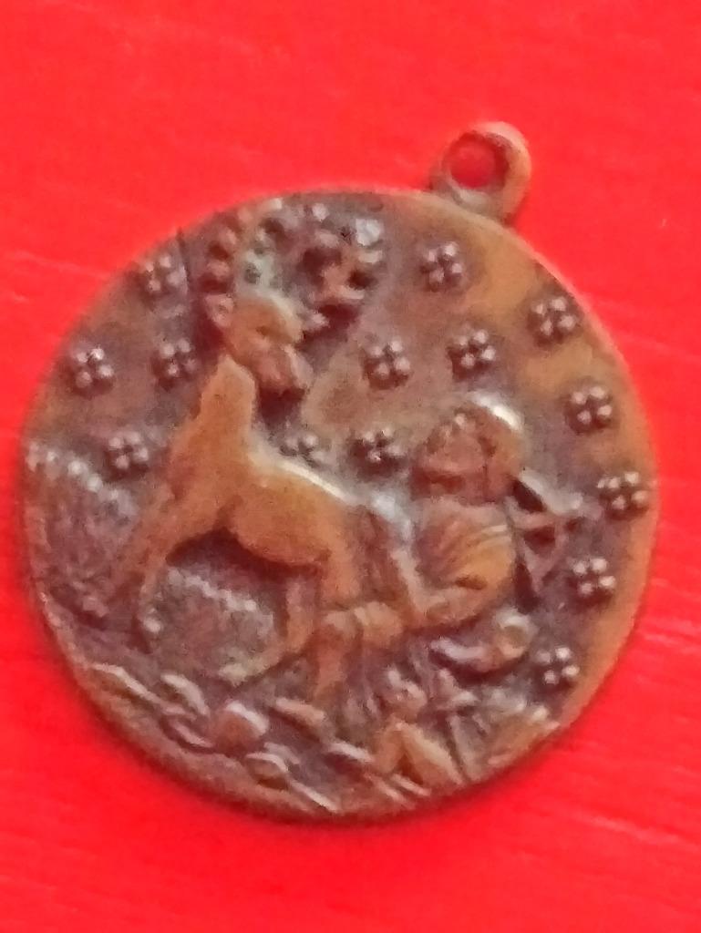 RARE ancienne médaille de saint-Hubert, Enlèvement, Bronze