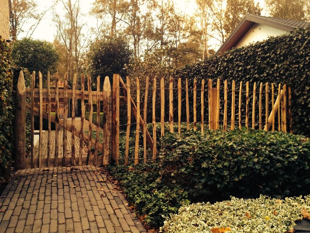 Kastanje tuinpoorten - eigen productie in België, Tuin en Terras, Tuinpoorten, Ophalen, Nieuw, Hout, Draaipoort