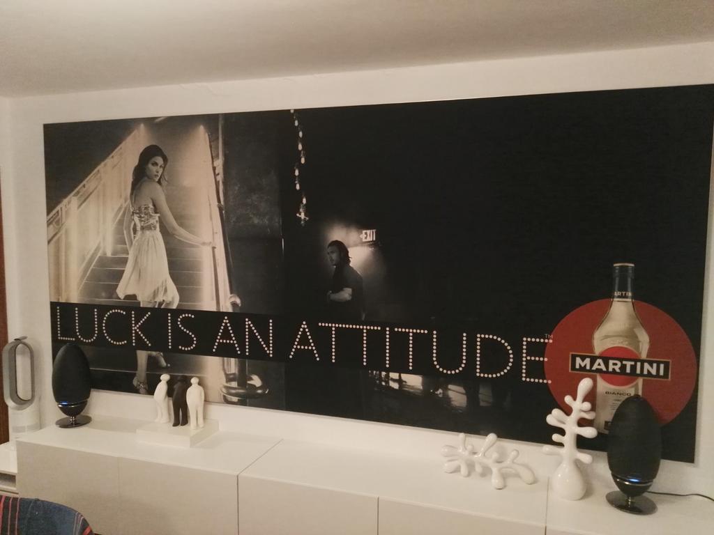 Mooi en groot reclamedoek MARTINI in alu frame 308x139cm, Ophalen
