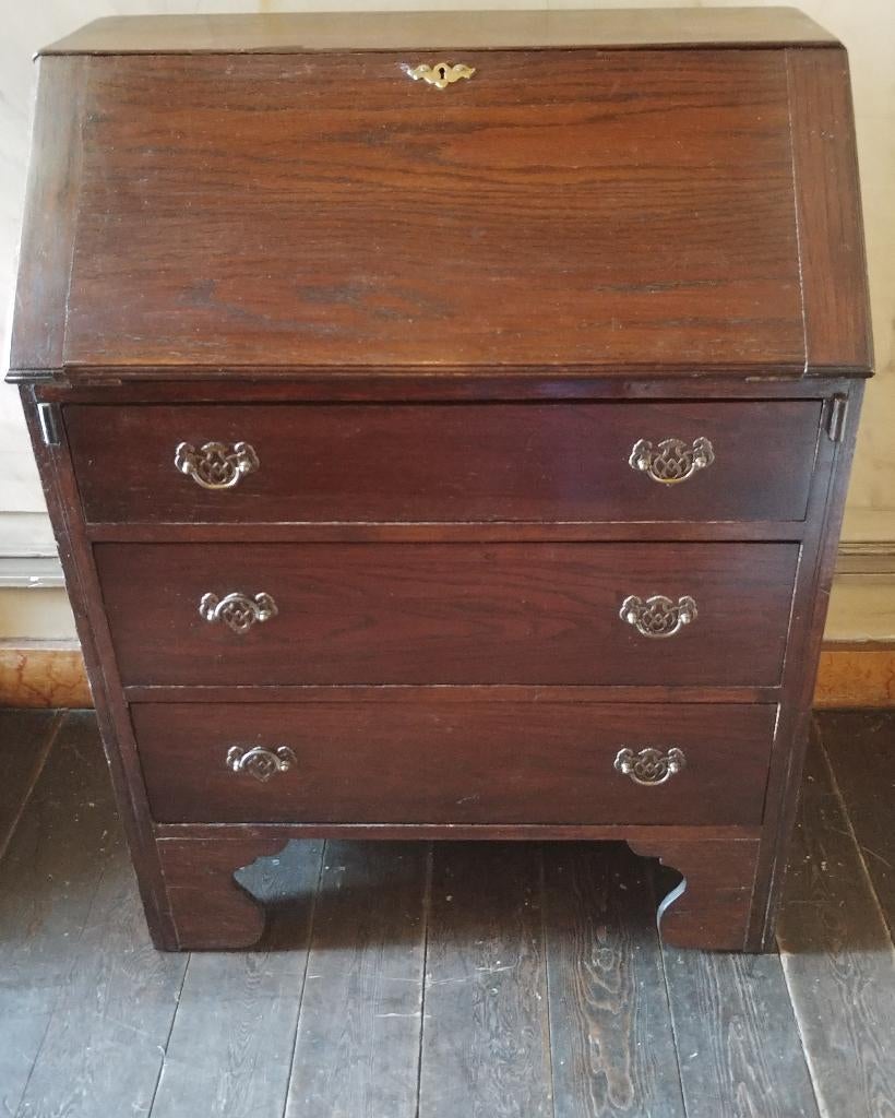 Bureau anglais traditionnel compact - 1900, Maison & Meubles, Bureaux, Enlèvement, Utilisé