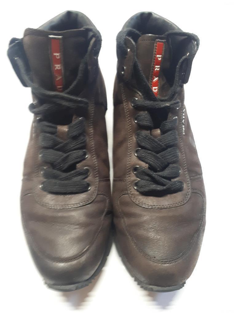 PRADA High-Top sneakers heren, bruin, maat 41 / 7, Bruin, Ophalen of Verzenden, Sneakers, Prada