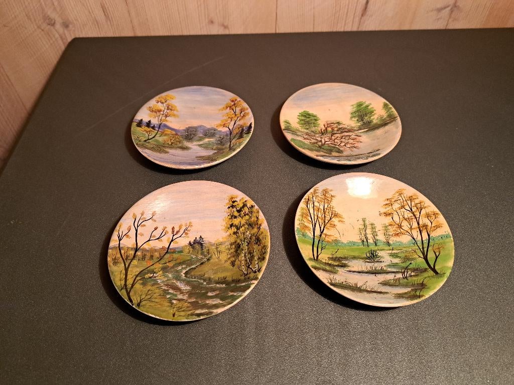 Decoratieve schaaltjes met handgeschilderde landschappen, Ophalen of Verzenden
