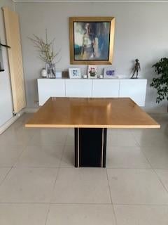 Vierkante eettafel 128x128 cm H=75 cm met centrale voet 40cm, Huis en Inrichting, Tafels | Eettafels, Ophalen, Gebruikt, Design