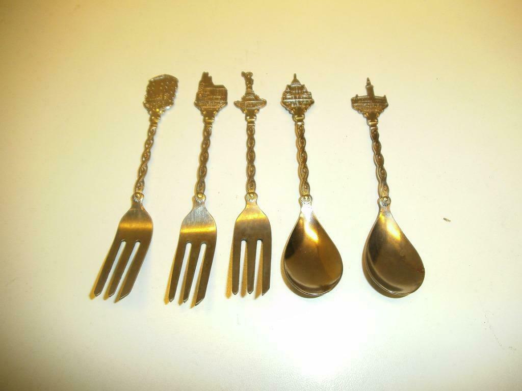 Lot van 3 souvenirvorkjes+2 lepels (Verzam-023), Verzamelen, Ophalen of Verzenden, Zo goed als nieuw