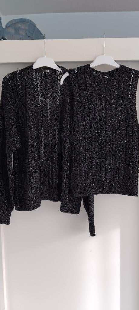 gilet + spencer/mouwloos truitje / twinset / C&A, Kleding | Dames, Truien en Vesten, Maat 38/40 (M), Zwart, Nieuw, Ophalen of Verzenden