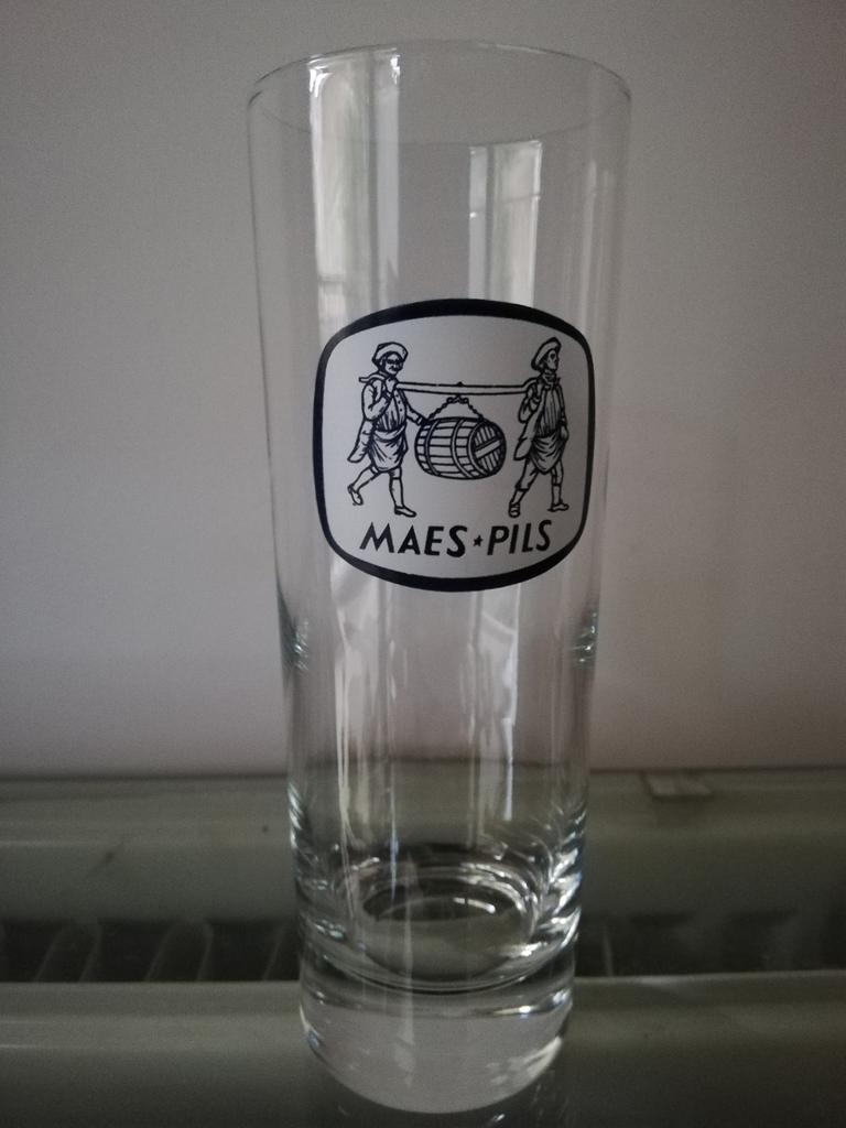 Glazen Maes Pils - model longdrink groot logo, Ophalen, Zo goed als nieuw
