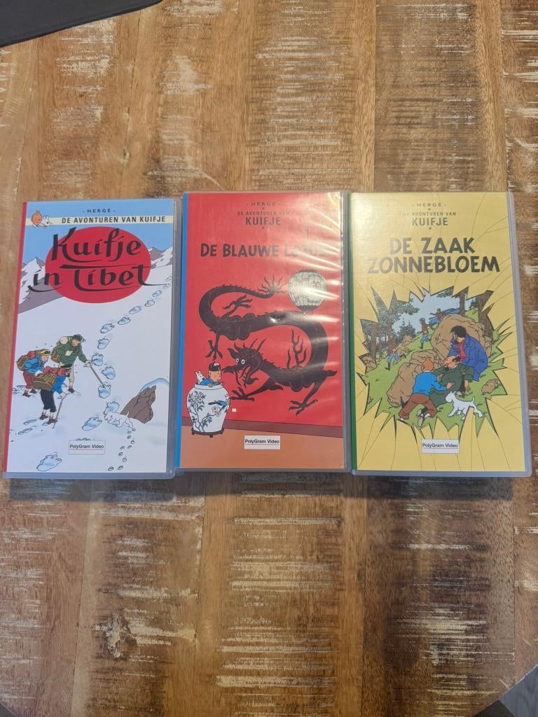 3 vintage VHS Casettes van Kuifje, Nederlands gesproken, Cd's en Dvd's, Tekenfilm, Alle leeftijden, Ophalen of Verzenden, Zo goed als nieuw