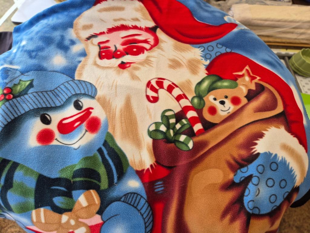 Plaid fleece père Noël bonhomme de neige, Enlèvement ou Envoi, Comme neuf, Couverture