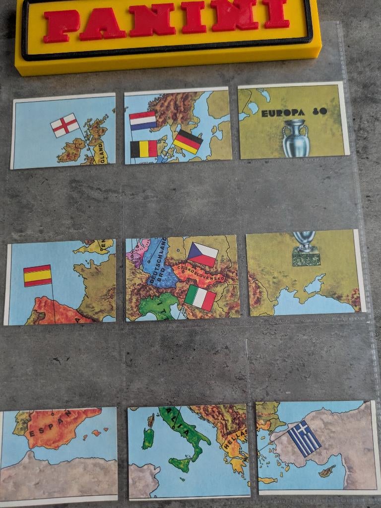 PANINI EUROPA 80 9X AUTOCOLLANTS  MAP COMPLET EURO 80 FOOT, Envoi, Neuf