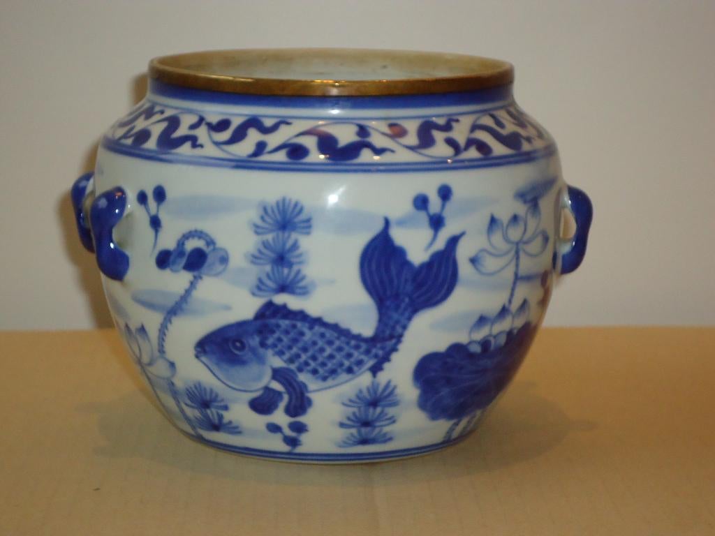 Chinese porselein pot fish bowl handpainted fine porcelain, Antiquités & Art, Antiquités | Porcelaine, Enlèvement ou Envoi