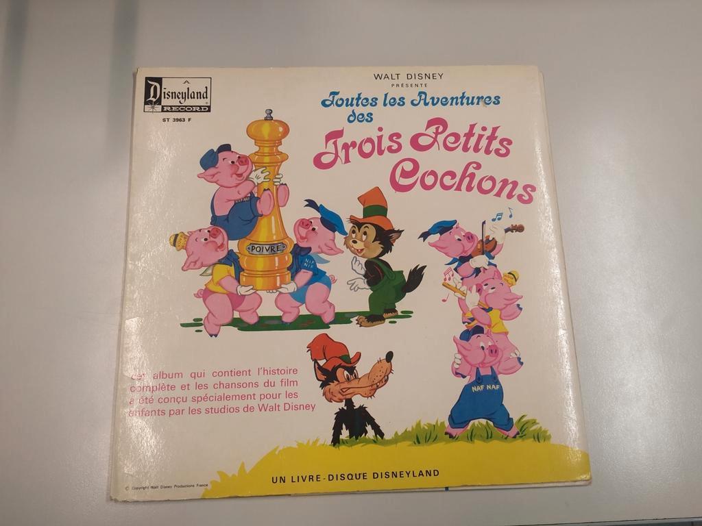 Walt Disney LP vinylplaat 33 toeren Three Little Pigs, Cd's en Dvd's, Ophalen of Verzenden, Gebruikt, Muziek, 3 tot 5 jaar