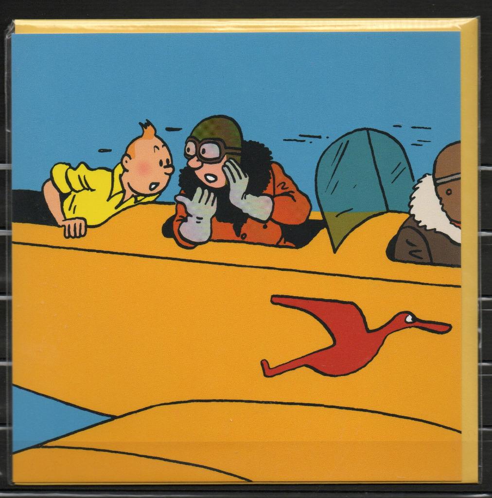 Carte postale Tintin double sous blister, Enlèvement ou Envoi