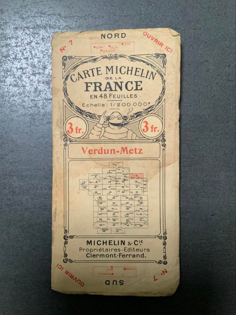 Carte Michelin France en 48 feuilles 1/200000 Verdun-Metz 7, Enlèvement ou Envoi
