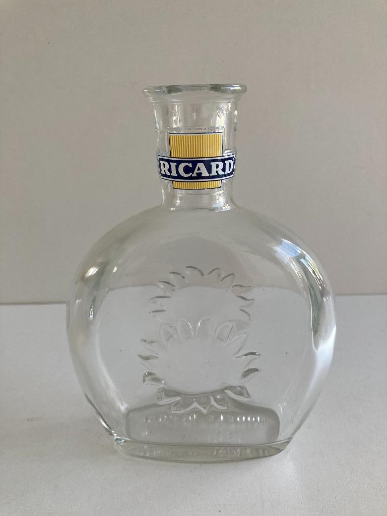 RICARD : vintage karaf met blauwe en gele opdruk nr 6 zon, Ophalen of Verzenden, Zo goed als nieuw, Overige typen