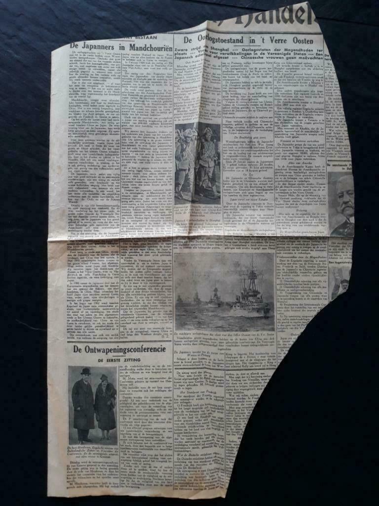knipsel Brugsch Handelsblad van rond 1915, Enlèvement