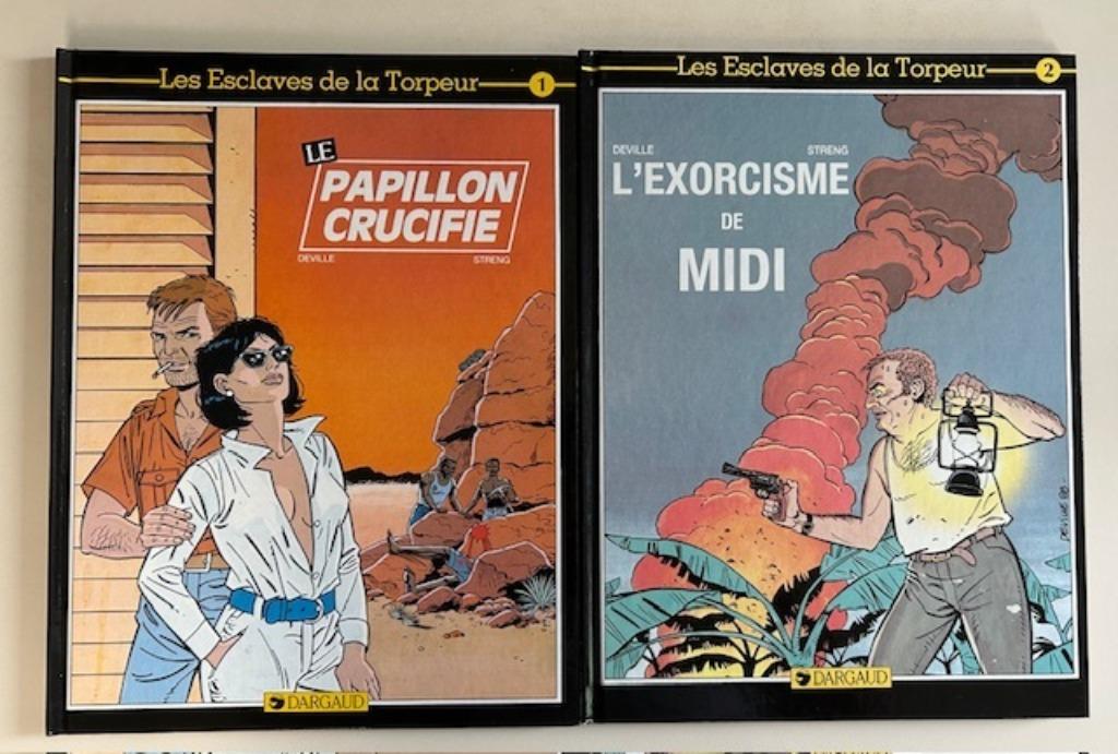 LES ESCLAVES DE LA TORPEUR 1 + 2 SEXY THRILLER SPIROU TINTIN, Boeken, Verzenden, Deville en Streng, Zo goed als nieuw, Meerdere stripboeken
