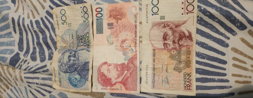 Biljet van 500 frank en 100 frank, Postzegels en Munten, Bankbiljetten | België, Ophalen of Verzenden