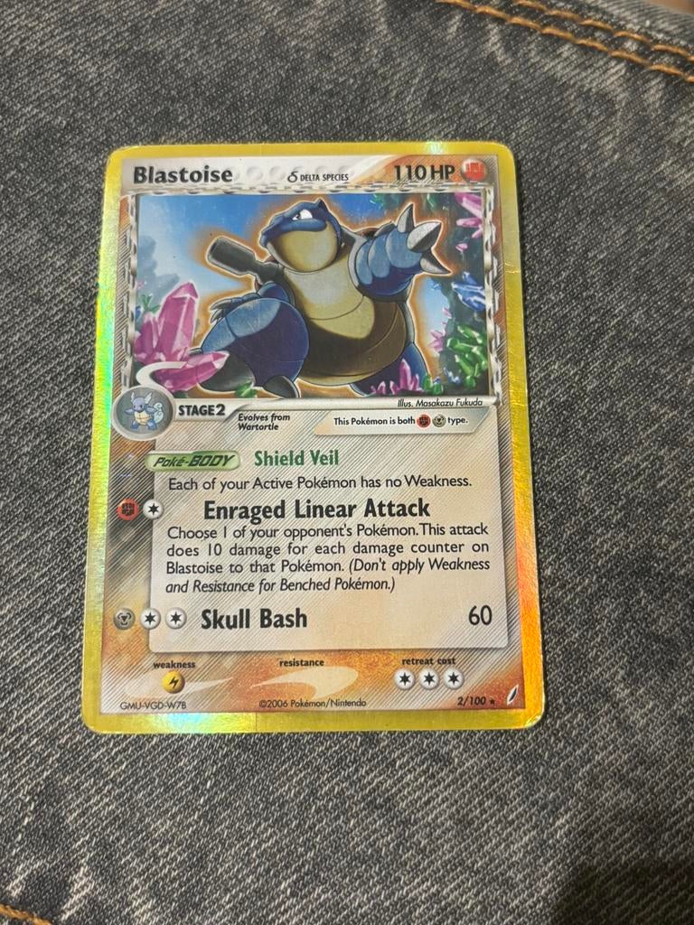 Blastoise 2/100 pokémonkaart, Hobby en Vrije tijd, Verzamelkaartspellen | Pokémon, Ophalen of Verzenden, Zo goed als nieuw