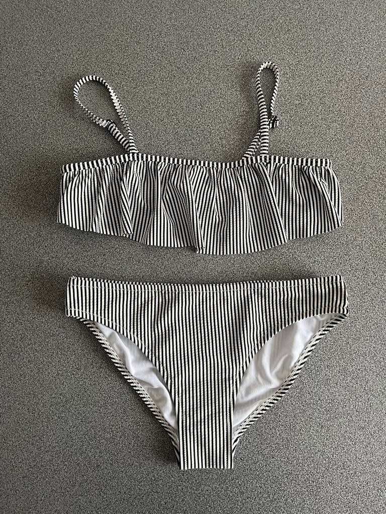 Zwart/wit gestreepte bikini C&A - maat 146/152, Kinderen en Baby's, Kinderkleding | Kinder-zwemkleding, C&A, Bikiniset, Meisje