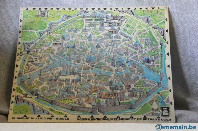 ancien panneau cger "ville du 18eme siecle", Verzamelen, Gebruikt