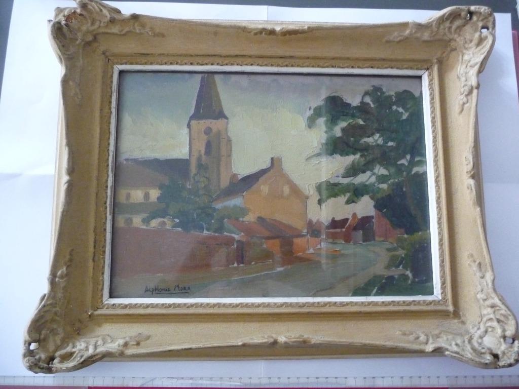 ALPHONSE MORA, MOOI SCHILDERIJ, GESIGNEERD, Antiek en Kunst, Kunst | Schilderijen | Klassiek, Ophalen of Verzenden