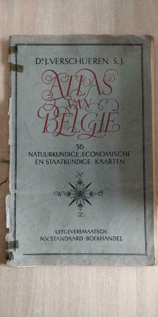 Oude Atlas van België 1945 Dr.J.Verschueren S.J., Boeken, Gelezen, Overige typen, Ophalen of Verzenden, 1800 tot 2000