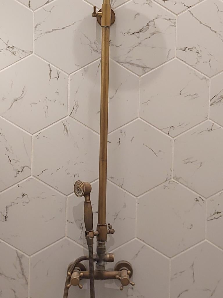 2x Regendouche-set goudkleurig, Ophalen