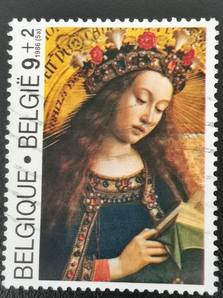 Belgie 1986 - kunst - Aanbidding van het Lam Gods, Postzegels en Munten, Postzegels | Europa | België, Ophalen of Verzenden, Gestempeld