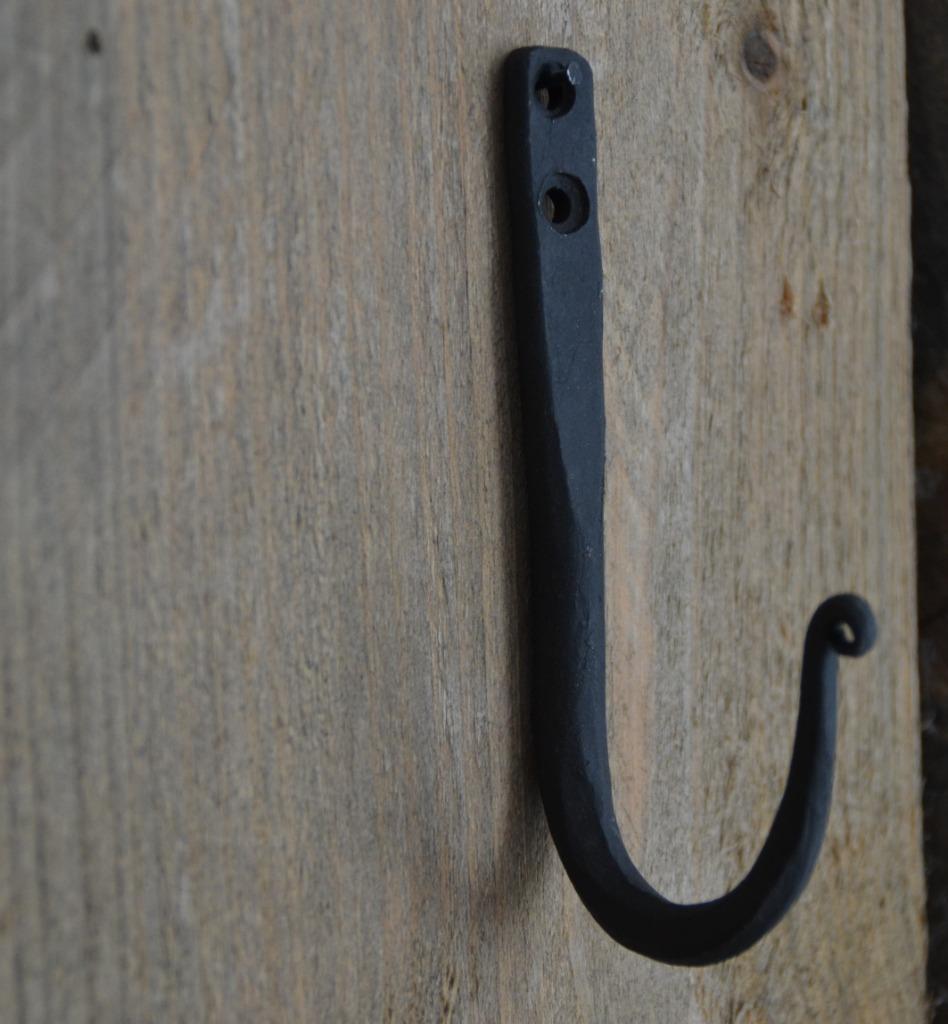 Wandhaakje - Old French Black - smeedijzer Landelijk, Wandhaken, Nieuw, Ophalen of Verzenden, Minder dan 100 cm