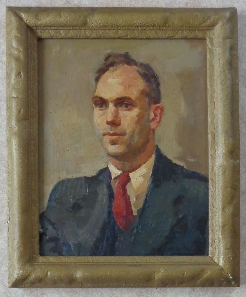 A. DE MULDER / HERENPORTRET / OLIEVERF / 61x51cm / KADER SIG, Enlèvement ou Envoi
