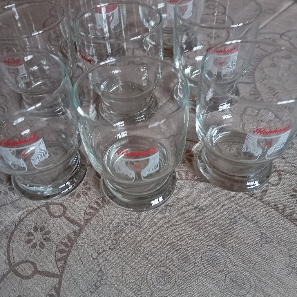 8 vintage glazen   st Raphael 20cl, Verzamelen, Ophalen of Verzenden, Zo goed als nieuw