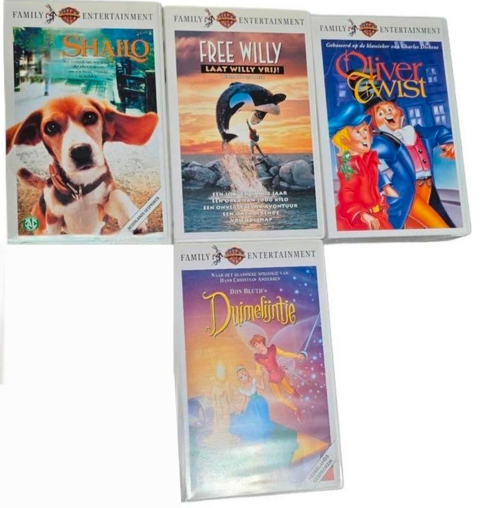 Vintage VHS videobanden Warner Bross Family Entertainment, Cd's en Dvd's, VHS | Film, Alle leeftijden, Verzenden, Zo goed als nieuw