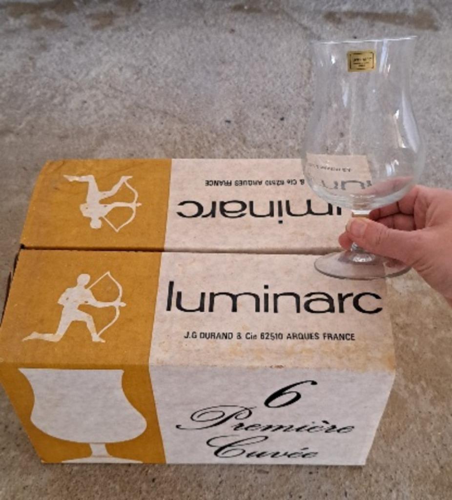 lot van 9 nieuwe vintage wijnglazen Luminarc, Enlèvement, Neuf, Autres types