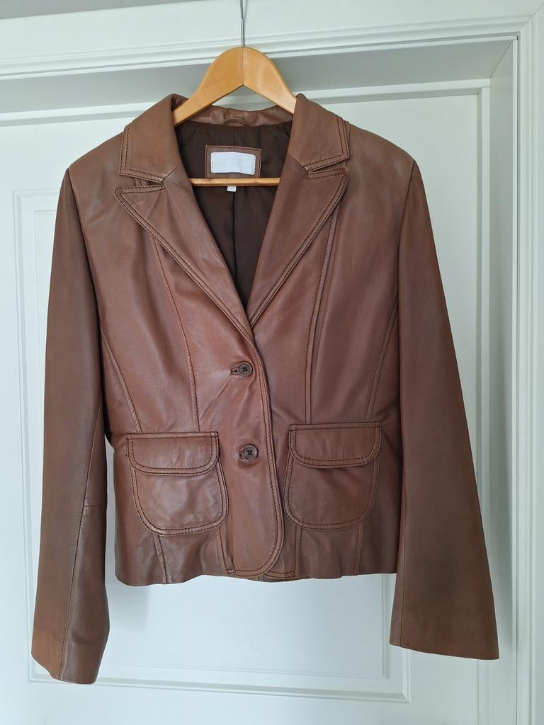 Superbe veste en cuir marron E.M.A.C. taille 40, Enlèvement ou Envoi, Comme neuf, Taille 38/40 (M)