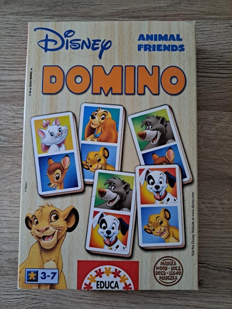 Houten dominospel, disneydieren., Ophalen of Verzenden, Gebruikt