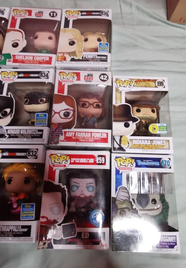 14 FunkoPops : Big Bang Theory, Indiana Jones,... (rare), Enlèvement ou Envoi, Neuf