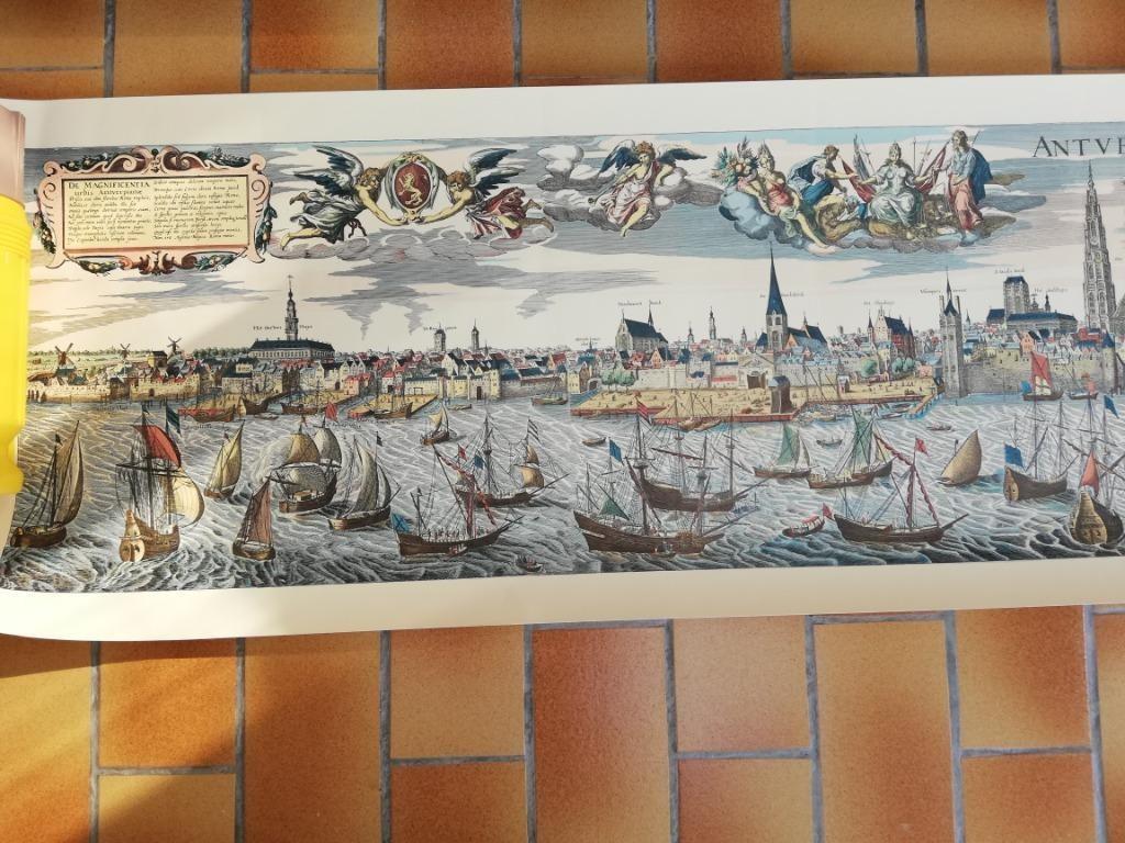 Grote 17de Eeuwse Pentekening van Antwerpen ANTVERPIA, Antiek en Kunst, Ophalen of Verzenden