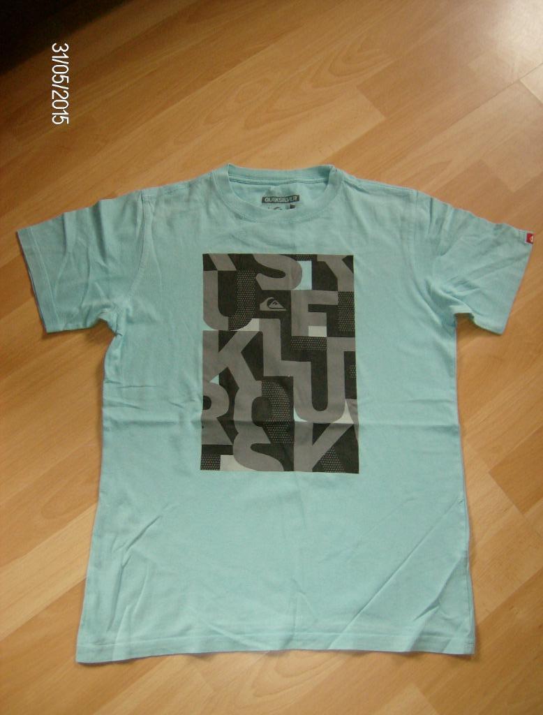 t-shirt groen merk quiksilver - maat 14 jaar, Gebruikt, Quiksilver, Ophalen of Verzenden, Shirt of Longsleeve