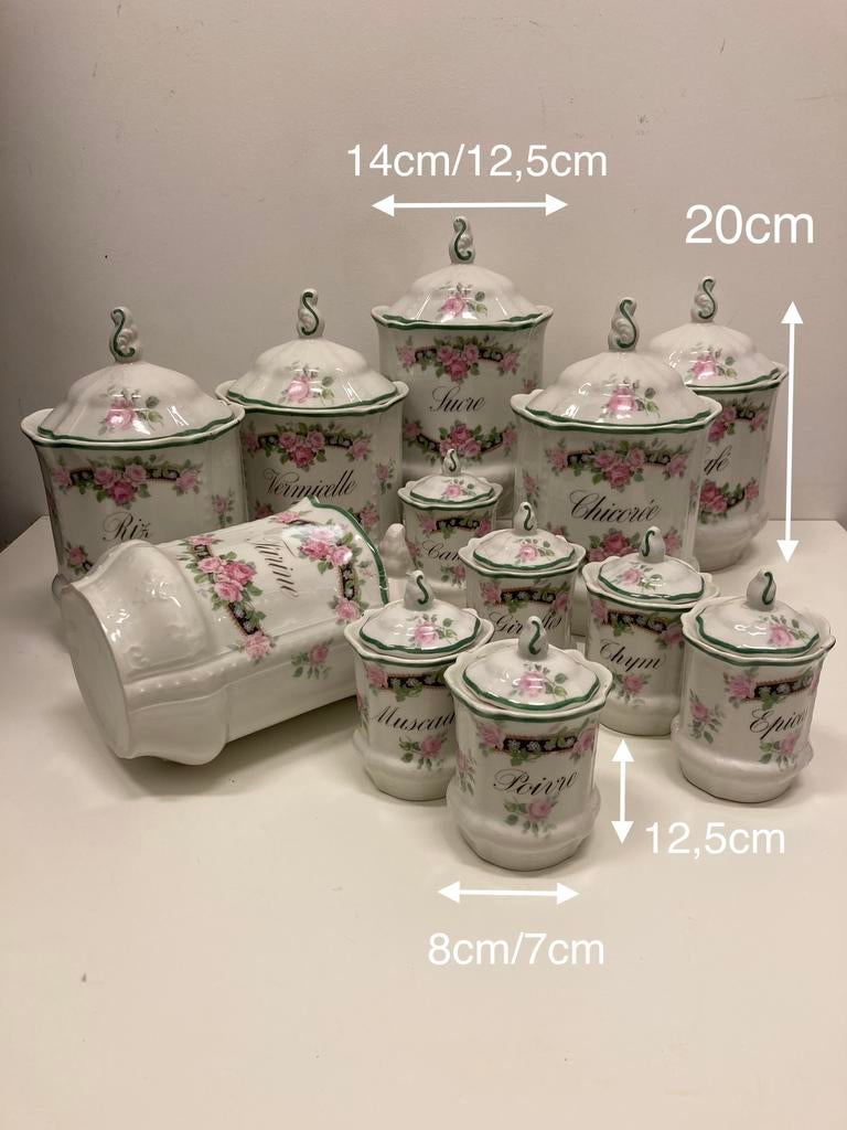 Pot à épices et à ingrédients, Utilisé, Porcelaine, Autres types
