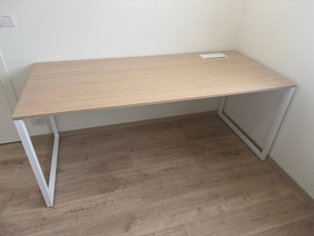 Fantoni Framework bureau - 180x80 - eiken blad - wit frame, Ophalen, Gebruikt, Wit