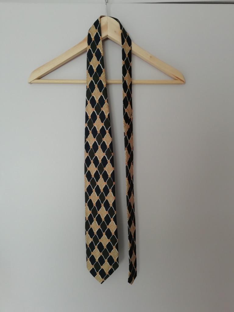 Vintage geruite polyester stropdas Via Condotti Roma Italy, Kleding | Heren, Stropdassen, Ophalen of Verzenden, Zo goed als nieuw
