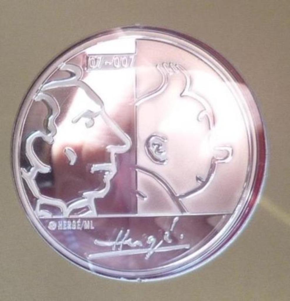 2007 - Kuifje-verzamelaar in eurozilver, Ophalen of Verzenden, Kuifje
