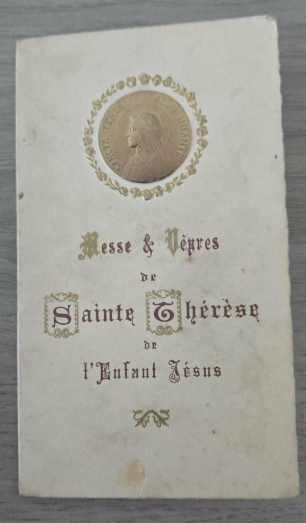Sainte Thérèse Messe et vêpres 1927 misboekje Lisieux, Verzenden, Bidprentje