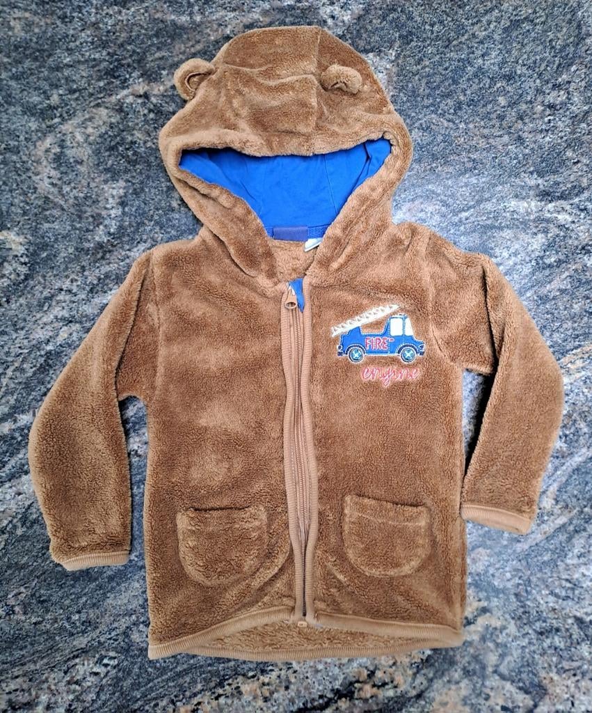 Taille 86-92 Gilet teddy marron avec capuche, camion de pomp, Enfants & Bébés, Garçon, Enlèvement ou Envoi, Pull ou Veste, Comme neuf