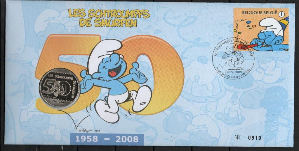 Année 2008 : 3811  - Numisletter : Les schtroumpfs, Enlèvement ou Envoi