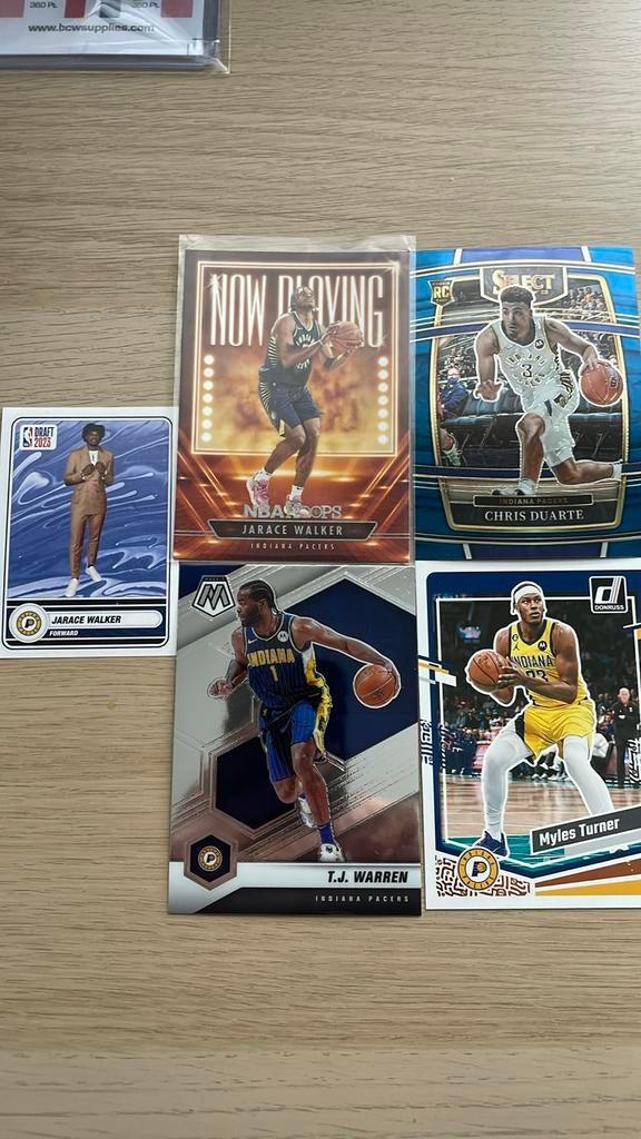 5 Indiana Pacers kaarten, Ophalen of Verzenden, Zo goed als nieuw, Sticker