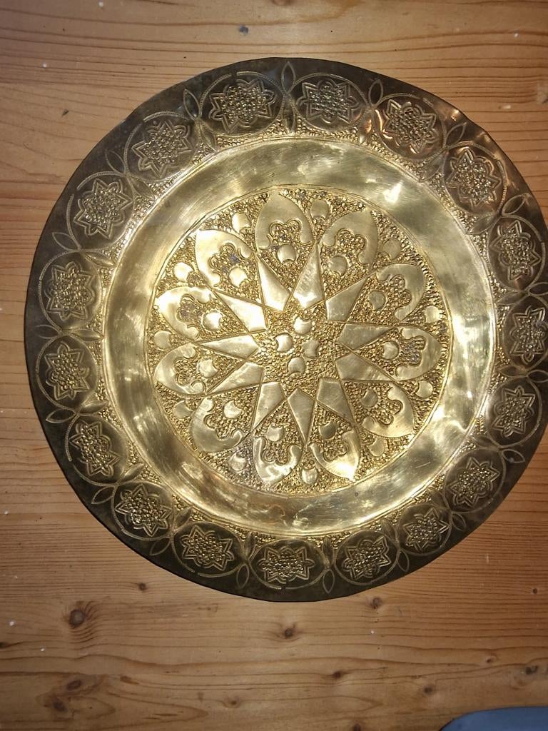 Plat marocain vintage en cuivre, Enlèvement ou Envoi
