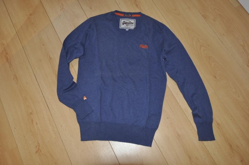 Superdry pull bleu col en v t.M homme/ XL femme, Enlèvement ou Envoi, Porté, Bleu, Taille 48/50 (M)