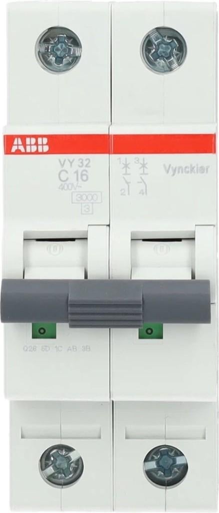 ABB Vynckier automaat 2-polig 16A C-curve, Doe-het-zelf en Bouw, Ophalen of Verzenden, Nieuw